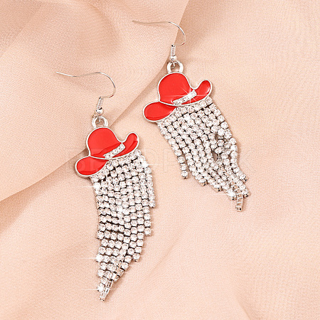 Alloy Rhinestone Dangle Earrings FS-WG4606E-02-1