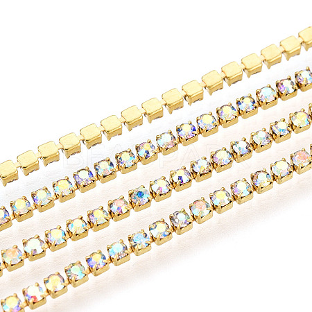 Brass Rhinestone Strass Chains CHC-T001-SS4.5-02G-1