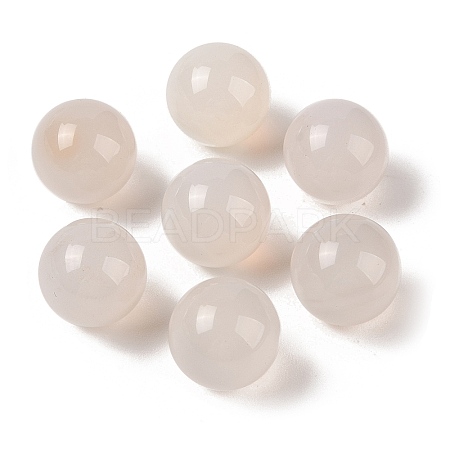 Natural White Agate No Hole Sphere Beads G-K353-04D-18-1