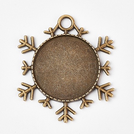 Tibetan Style Alloy Pendant Cabochon Settings PALLOY-WH0014-03AB-1