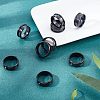 10Pcs Stainless Steel Grooved Finger Ring Settings STAS-UN0039-22D-3