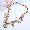 Bohemian Natural Shell Chip Shell Shape Pendant Raffia Cord Multi-strand Necklaces for Women FS-WG267BD-01-2