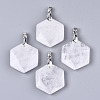 Natural Crackle Quartz Pendants G-T131-27F-1