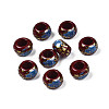 Flower Printed Opaque Acrylic Rondelle Beads SACR-S305-27-F02-1