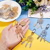  12Pcs 2 Colors Alloy Woven Web/Net with Feather Pendant Decoration HJEW-NB0001-71-3