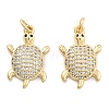 Brass Pave Clear Cubic Zirconia Pendants KK-U009-12K-G-1