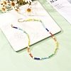 Glass Seed & Glass Pearl Beaded Necklace for Girl Women X1-NJEW-TA00007-2