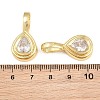 Brass Pave Clear Cubic Zirconia Pendants KK-CBA56EF-35B-G-02-3