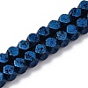 Electroplated Natural Lava Rock Beads Strands G-A256-C01-01F-1