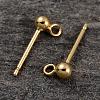 Real 18K Gold Plated Sterling Silver Stud Earrings Findings STER-K015-H397-3mm-G-1