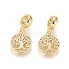 Brass Micro Pave Clear Cubic Zirconia European Dangle Charms OPDL-L016-10G-1