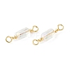 Electroplate Glass Faceted Rectangle Connector Charms KK-C097-05G-03-2