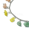 Chakra Theme Natural & Synthetic Mixed Gemstone Nugget Charm Bracelets BJEW-TA00401-3