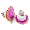 Dyed & Heatsd Natural Agate Slice USB Night Light Decoration G-Q170-01-5