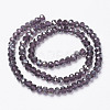 Electroplate Transparent Glass Beads Strands EGLA-A034-T4mm-E17-2