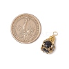 Natural Black Stone Pendants PALLOY-JF03396-03-2