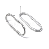 304 Stainless Steel Twist Hollow Oval Stud Earrings for Women EJEW-F300-05P-2