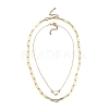 Brass Pendant Necklaces & Paperclip Chain Necklaces Sets NJEW-JN03022-1