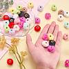 48Pcs 12 Colors Velvet Imitation Rabbit Fur European Beads FIND-SZ0019-28-3