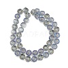Half Plated Electroplate Glass Transparent Beads Strands EGLA-G037-10A-HP03-2