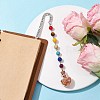 7 Chakra Gemstone Bead & Natural Red Aventurine Glass Heart Wishing Bottle Pendant Bookmarks AJEW-JK00313-03-2