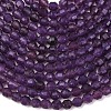 Natural Lepidolite/Purple Mica Stone Beads Strands G-A260-A04-01-2