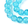 Spray Painted Crackle Transparent Glass Beads Strands CCG-Q001-8mm-06-A-3