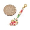 5Pcs 5 Styles Christmas Alloy Enamel Pandant Decorations HJEW-JM01948-3