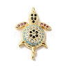 Rack Plating Brass Micro Pave Colorful Cubic Zirconia Connector Charms KK-K377-33G-1