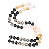 Gradient Color Natural Lava Rock & Pink Aventurine & Topaz Jade & Dalmatian Jasper & Black Obsidian Beads Strands G-B185-A01-1