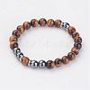 Non-Magnetic Synthetic Hematite Beaded Stretch Bracelets BJEW-JB02900-2