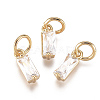 Brass Micro Pave Cubic Zirconia Charms ZIRC-F111-03G-06-1