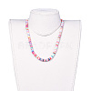 Handmade Polymer Clay Heishi Beaded Necklaces NJEW-JN02451-4