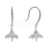 Rhodium Plated 925 Sterling Silver Dangle Earring Findings STER-L057-043P-3