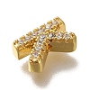Rack Plating Brass Micro Pave Clear Cubic Zirconia Beads KK-G500-30G-K-2
