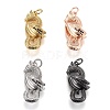 Brass Micro Pave Black Cubic Zirconia Pendants KK-F821-39-1