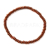 Natural Red Jasper Flat Round Beaded Stretch Bracelets for Women BJEW-JB09717-01-1