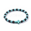 Natural Sandalwood Beads Stretch Bracelets BJEW-JB04679-2