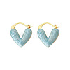Heart Alloy Enamel Hoop Earrings FS-WG9017F-01-2