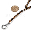 Natural Tiger Eye Round Beaded Y Necklaces NJEW-F331-02P-01-5