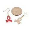 Awareness Ribbon Alloy Enamel Dangle Earrings EJEW-JE05483-3