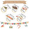 Mega Pet 10Pcs 5 Style Christmas Theme Alloy Enamel Napkin Rings AJEW-MP0001-31-3
