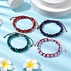 Dyed Natural Agate Column Braided Bead Bracelets BJEW-JB11072-2