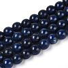 Dyed Natural Mashan Jade Round Beads Strands G-T139-6mm-67G-1
