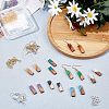 SUPERFINDINGS DIY 8 Pairs Rectangle Resin & Walnut Wood Earring Makings DIY-FH0001-87-5