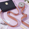 5 Yards Polyester Striped Jacquard Ribbon OCOR-WH0078-287B-5