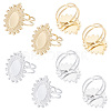 8Pcs 2 Colors 304 Stainless Steel Open Cuff Ring Components STAS-UN0056-94-1