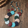 Bohemian Ethnic Style Wood Beaded Multilayer Necklaces & Dangle Earrings Sets WG82ABA-06-1