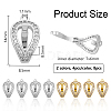 8Pcs 2 Colors Brass Micro Pave Clear Cubic Zirconia Fold Over Clasps FIND-PH0021-17-4