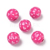 Valentine's Day Spray Painted & Printed Wood European Beads WOOD-L023-03E-1